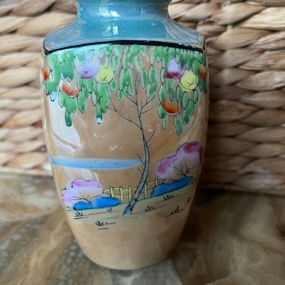 Luster peach Japanese vase - Picture 1 of 7